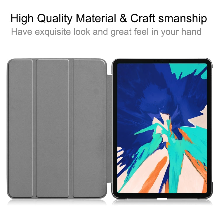 For iPad Air 13 2024 / Pro 12.9 2022 Custer Texture 3-Fold Smart Leather Tablet Case(Gray)