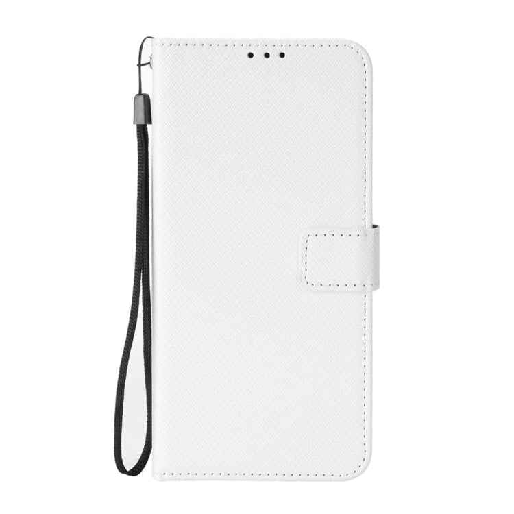 For Blackview A50 Diamond Texture Leather Phone Case(White)