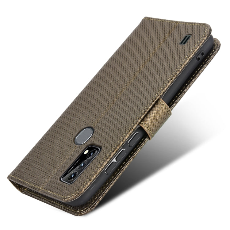 For Blackview A50 Diamond Texture Leather Phone Case(Brown)