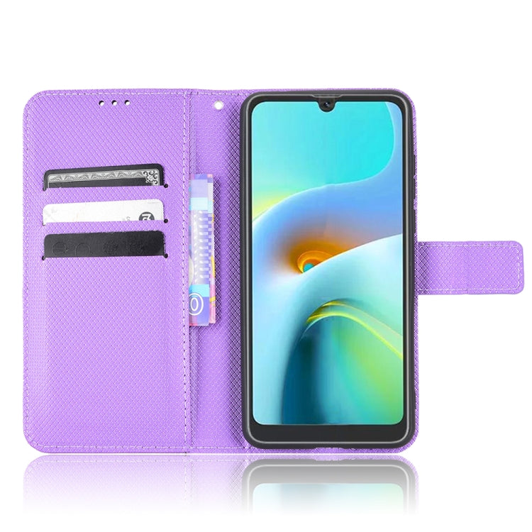 For Blackview A50 Diamond Texture Leather Phone Case(Purple)