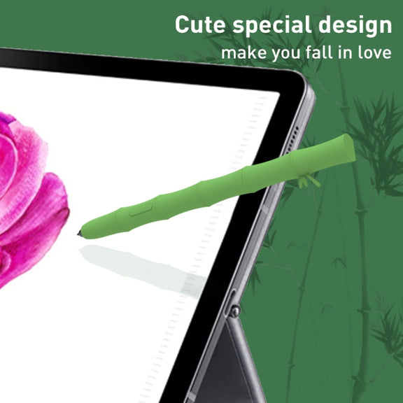For Samsung Galaxy Tab S6 Lite LOVE MEI Bamboo Liquid Silicone Gel Stylus Pen Protective Case(Light Green)