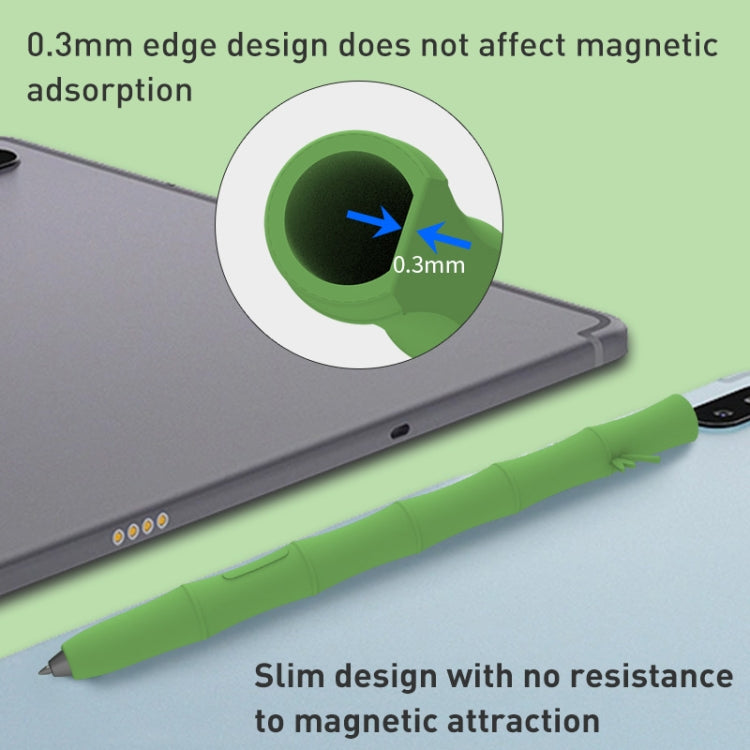 For Samsung Galaxy Tab S6 Lite LOVE MEI Bamboo Liquid Silicone Gel Stylus Pen Protective Case(Light Green)