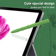 For Samsung Galaxy Tab S7/S7+/S8/S8+ LOVE MEI Bamboo Liquid Silicone Gel Stylus Pen Protective Case(Dark Green)