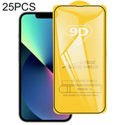 For iPhone 14 Plus 25pcs 9D Full Glue Full Screen Tempered Glass Film