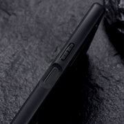 For Sony Xperia 1 III PC + Leather Texture Protective Phone Case with Metal Holder(Black)