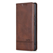 For vivo X100 AZNS Magnetic Calf Texture Leather Phone Case(Dark Brown)