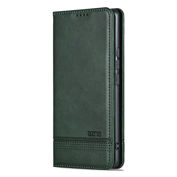 For vivo X100 AZNS Magnetic Calf Texture Leather Phone Case(Dark Green)