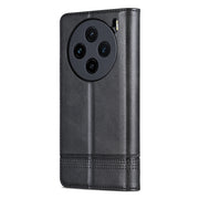 For vivo X100 AZNS Magnetic Calf Texture Leather Phone Case(Black)