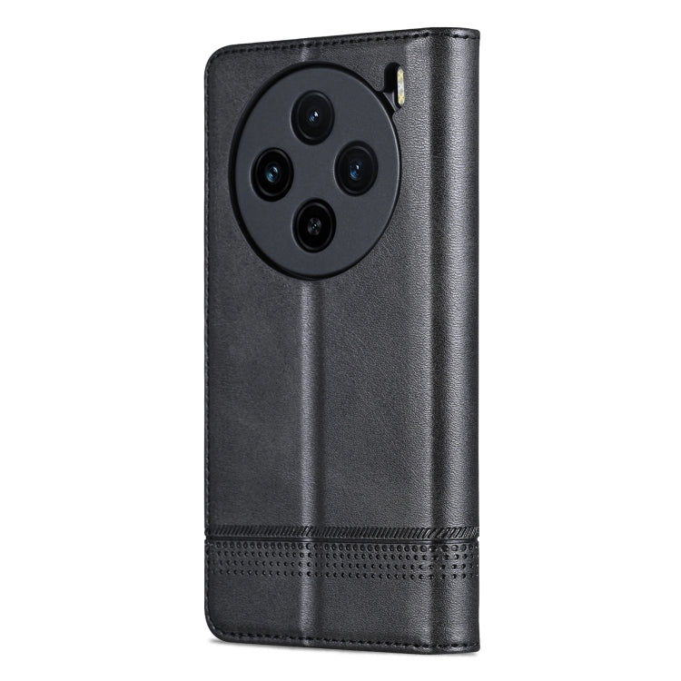 For vivo X100 AZNS Magnetic Calf Texture Leather Phone Case(Black)