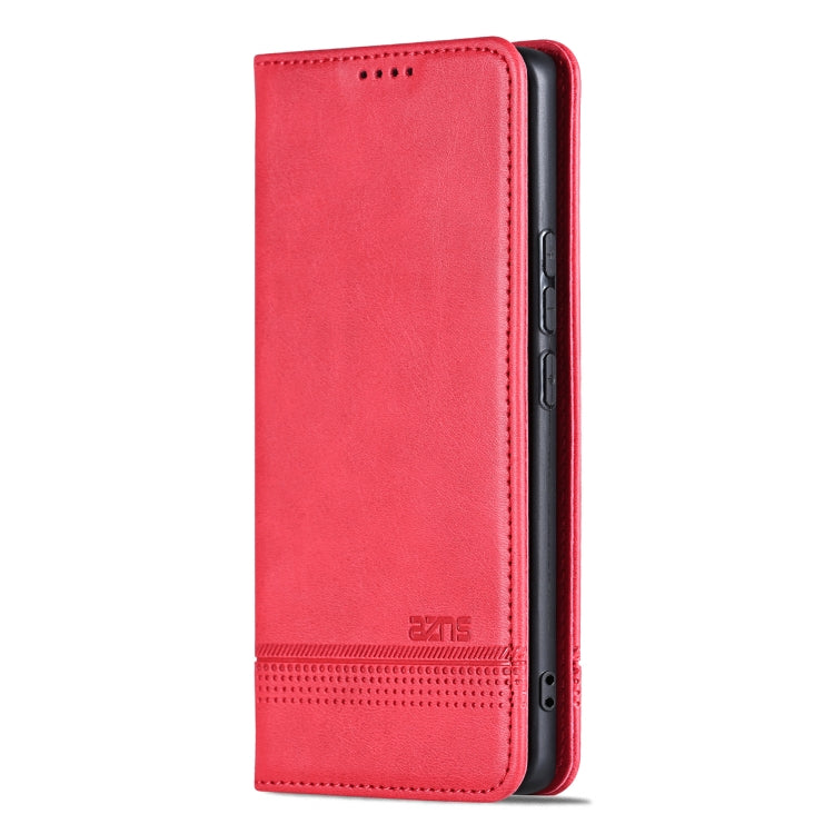 For vivo X100 AZNS Magnetic Calf Texture Leather Phone Case(Red)