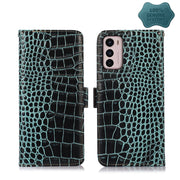 For Motorola Moto G42 Crocodile Top Layer Cowhide Leather Phone Case(Green)