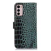 For Motorola Moto G42 Crocodile Top Layer Cowhide Leather Phone Case(Green)