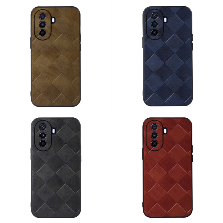 For Huawei Enjoy 50 China/nova Y70 4G Global/nova Y70 Plus Weave Plaid PU Phone Case(Green)