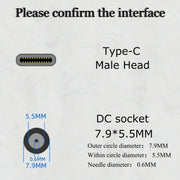 JORINDO 45W DC 7.9 x 5.5mm Female Socket to USB-C / Type-C Male Plug Power Adapter Converter For Notebook