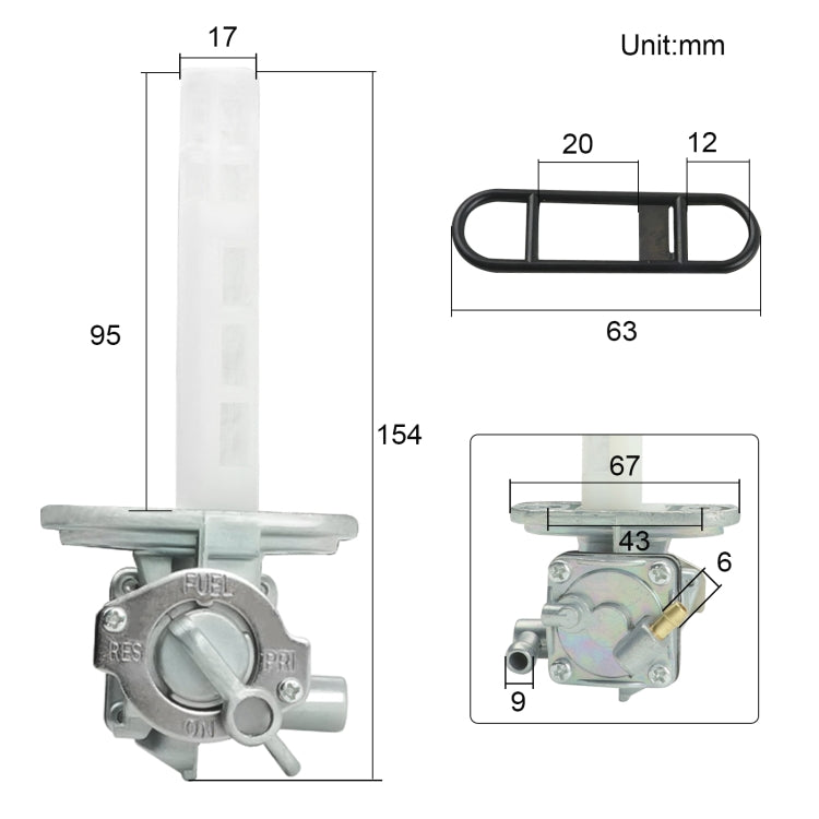 Motorcycle Fuel Tap Valve Petcock Fuel Tank Gas Switch for Suzuki GS300