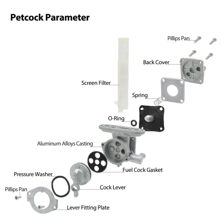 Motorcycle Fuel Tap Valve Petcock Fuel Tank Gas Switch for Suzuki GS300