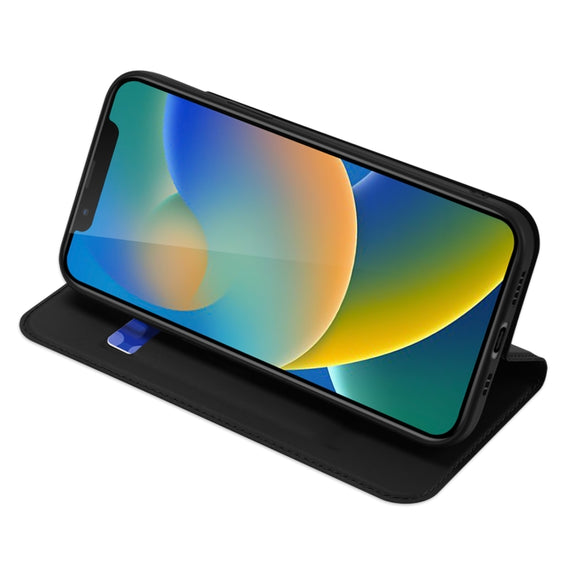 For iPhone 14/13 DUX DUCIS Skin Pro Series Shockproof Horizontal Flip Leather Phone Case (Black)