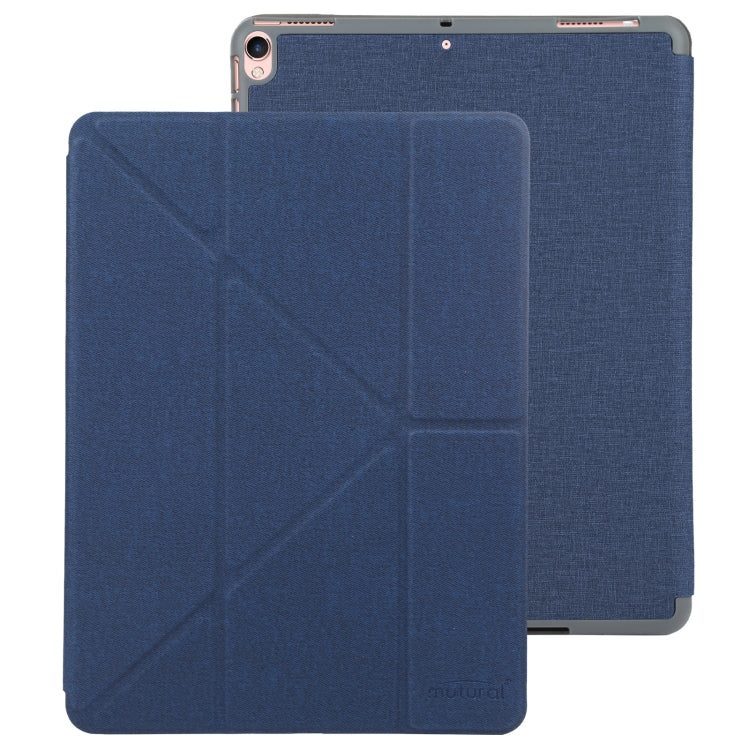 Mutural King Kong Series Deformation Holder Leather Tablet Case For iPad Pro 10.5 2019 / 2017(Blue)