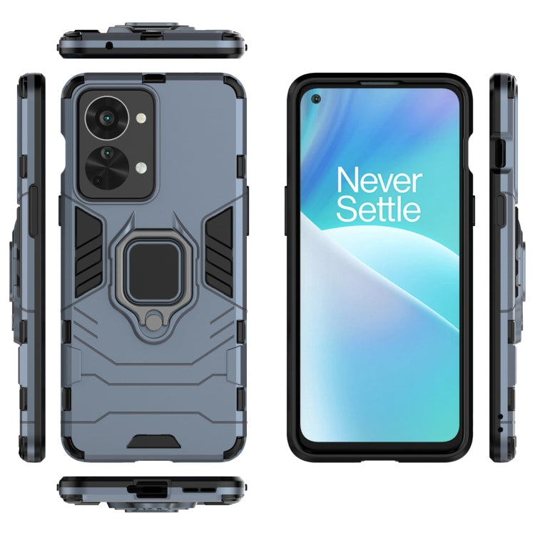 For OnePlus Nord 2T 5G Magnetic Ring Holder PC + TPU Phone Case(Navy Blue)