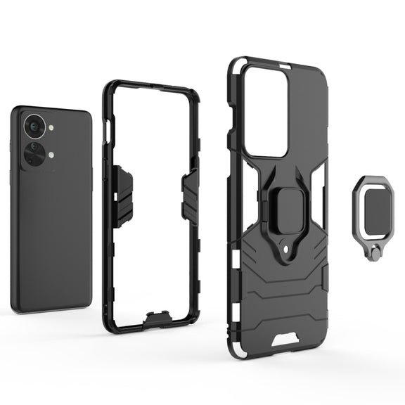 For OnePlus Nord 2T 5G Magnetic Ring Holder PC + TPU Phone Case(Navy Blue)
