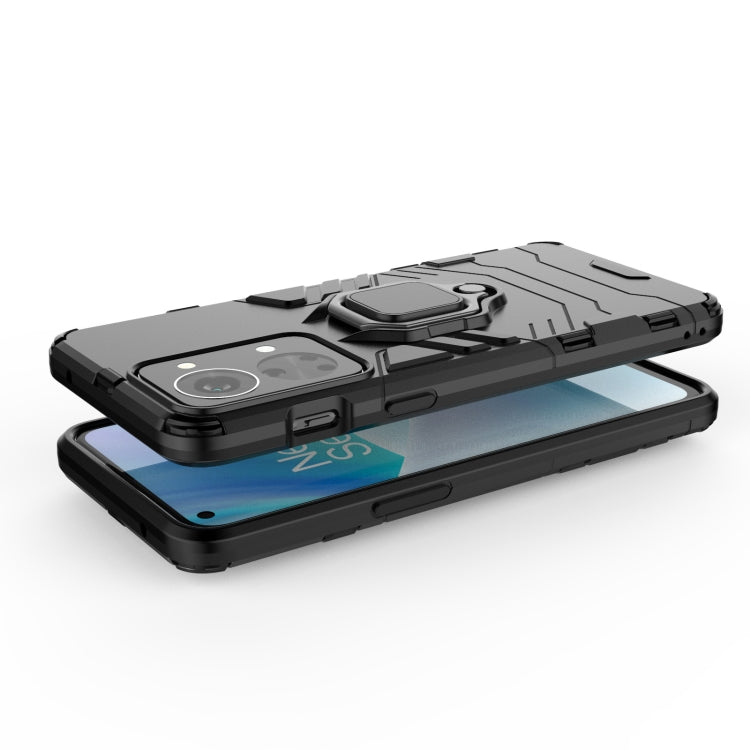 For OnePlus Nord 2T 5G Magnetic Ring Holder PC + TPU Phone Case(Navy Blue)