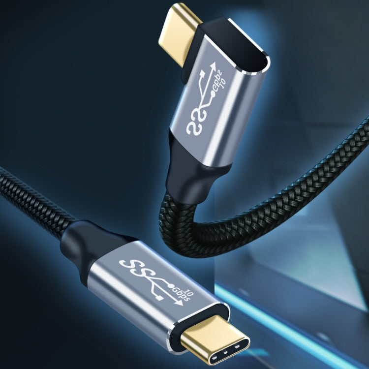 3m 10Gbps USB-C / Type-C Male Straight to Male Elbow Charging Data Transmission Cable