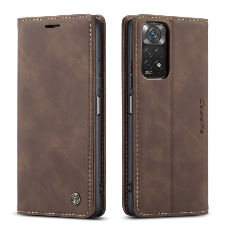 For Xiaomi Redmi Note 11 4G/Note 11S Global CaseMe 013 Multifunctional Horizontal Flip Leather Phone Case(Coffee)