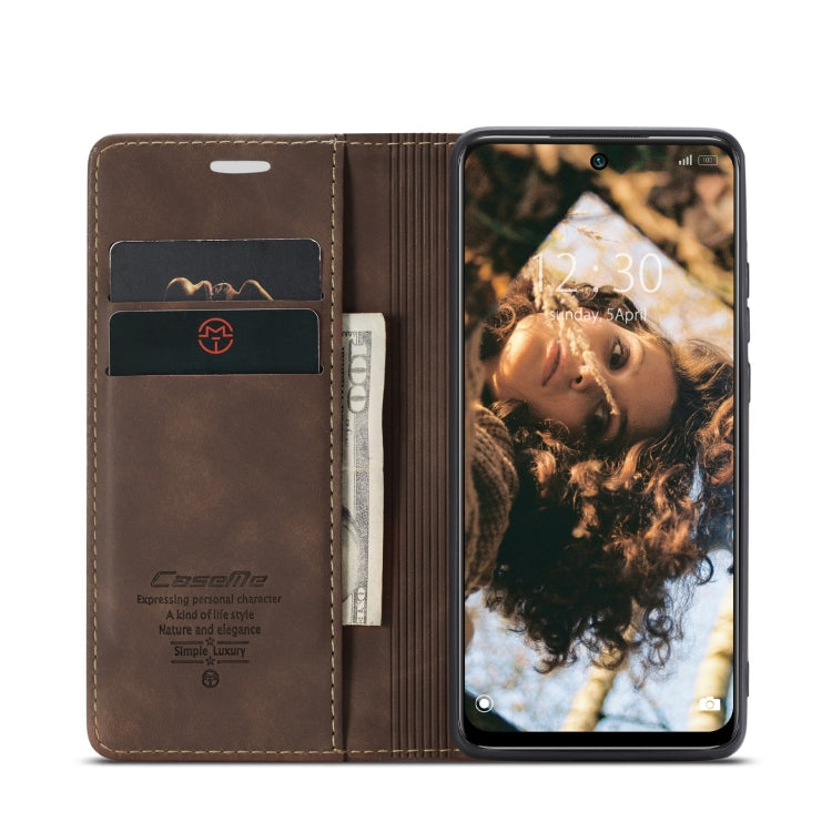 For Xiaomi Redmi Note 11 4G/Note 11S Global CaseMe 013 Multifunctional Horizontal Flip Leather Phone Case(Coffee)