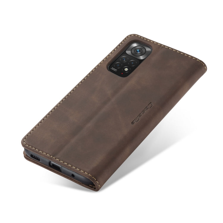 For Xiaomi Redmi Note 11 4G/Note 11S Global CaseMe 013 Multifunctional Horizontal Flip Leather Phone Case(Coffee)