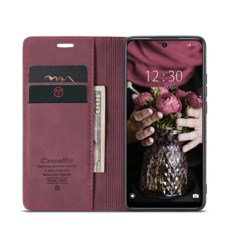 For Xiaomi Redmi Note 11 4G/Note 11S Global CaseMe 013 Multifunctional Horizontal Flip Leather Phone Case(Wine Red)