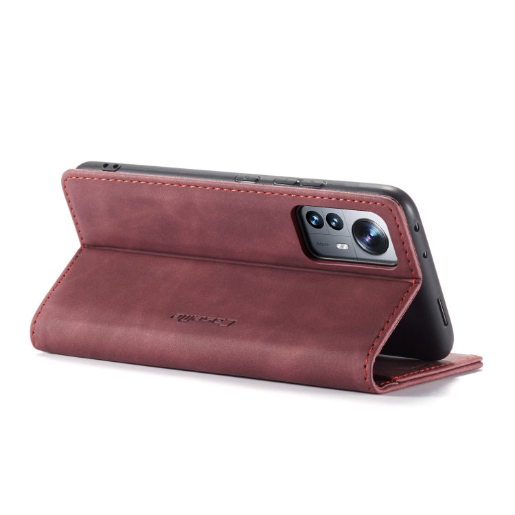 For Xiaomi 12 Pro CaseMe 013 Multifunctional Horizontal Flip Leather Phone Case(Wine Red)