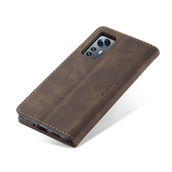 For Xiaomi 12/12X CaseMe 013 Multifunctional Horizontal Flip Leather Phone Case(Coffee)