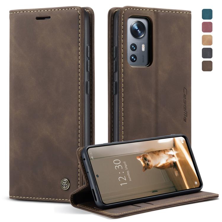 For Xiaomi 12/12X CaseMe 013 Multifunctional Horizontal Flip Leather Phone Case(Coffee)