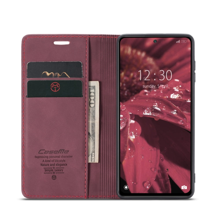 For Xiaomi 12/12X CaseMe 013 Multifunctional Horizontal Flip Leather Phone Case(Wine Red)