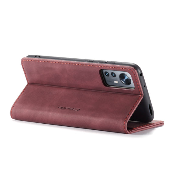 For Xiaomi 12/12X CaseMe 013 Multifunctional Horizontal Flip Leather Phone Case(Wine Red)