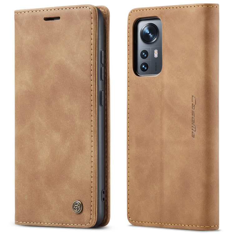 For Xiaomi 12/12X CaseMe 013 Multifunctional Horizontal Flip Leather Phone Case(Brown)