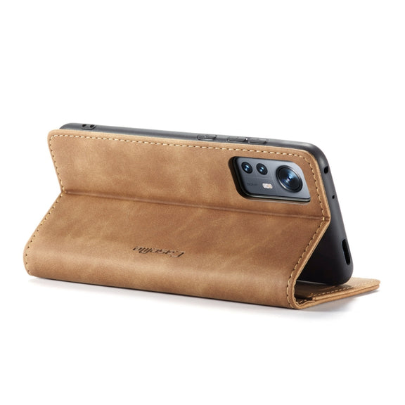 For Xiaomi 12/12X CaseMe 013 Multifunctional Horizontal Flip Leather Phone Case(Brown)