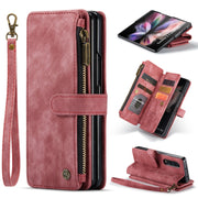 For Samsung Galaxy Z Fold3 5G CaseMe C30 Multifunctional Phone Leather Phone Case(Red)