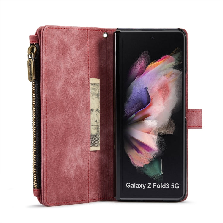 For Samsung Galaxy Z Fold3 5G CaseMe C30 Multifunctional Phone Leather Phone Case(Red)