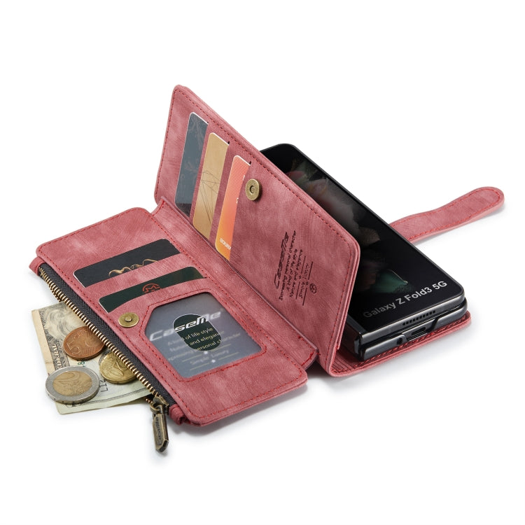 For Samsung Galaxy Z Fold3 5G CaseMe C30 Multifunctional Phone Leather Phone Case(Red)
