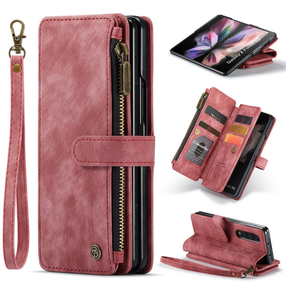 For Samsung Galaxy Z Fold3 5G CaseMe C30 Multifunctional Phone Leather Phone Case(Red)