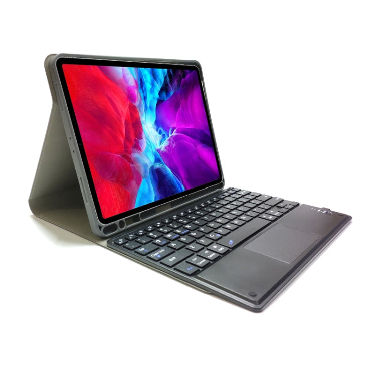RK11C Detachable Touch Bluetooth Keyboard TPU Horizontal Flip Leather Tablet Case for iPad Pro 11 2020 / 2018 with Holder & Pen Slot(Black)
