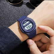 SKMEI 1821 Stainless Steel Buckle Silicone Strap Electronic Watch(Black and Black)