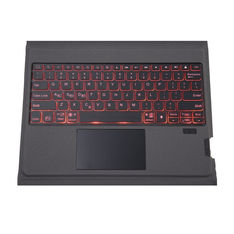 T01S Integrated Bluetooth Keyboard Leather Case with Backlight & Touchpad & Holder For iPad Air 5 / Air 4 10.9(Black)