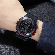 SKMEI 1857 Stainless Steel Buckle PU Strap Water-resistant Electronic Watch(Blue)