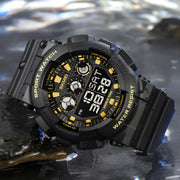 SKMEI 1857 Stainless Steel Buckle PU Strap Water-resistant Electronic Watch(Blue)