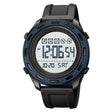 SKMEI 1872 Stainless Steel Buckle PU Strap Waterproof Electronic Watch, Dial:White(Denim Blue) - free shipping - PMC TechLife - Order now!