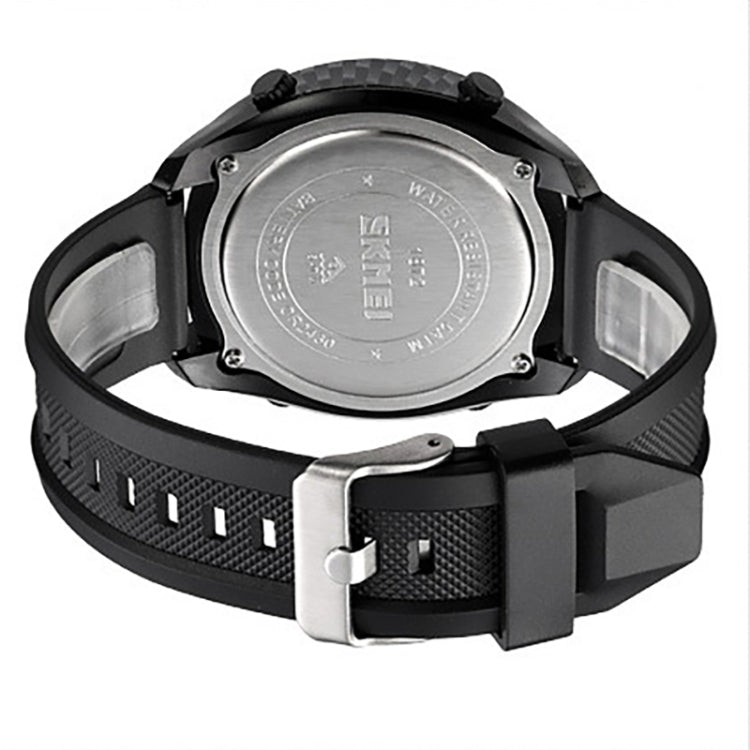 SKMEI 1872 Stainless Steel Buckle PU Strap Water-resistant Electronic Watch, Dial:White(Carbon Brazing)
