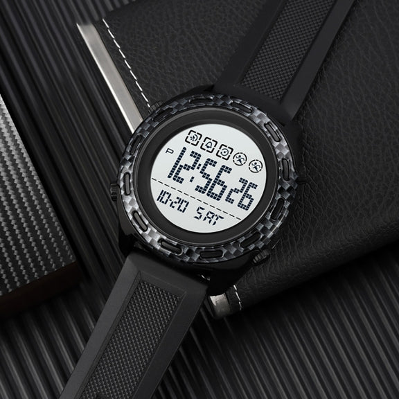 SKMEI 1872 Stainless Steel Buckle PU Strap Water-resistant Electronic Watch, Dial:White(Carbon Brazing)