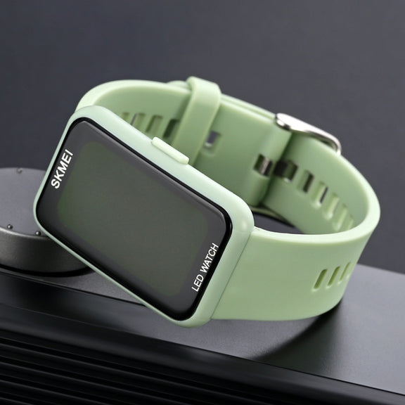SKMEI 1873 PU Strap Water-resistant LED Electronic Watch(Light Green)